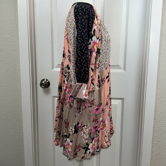 Umgee Beach Cottage Boho Floral Swingy Shift Dress - Picture 4 of 8